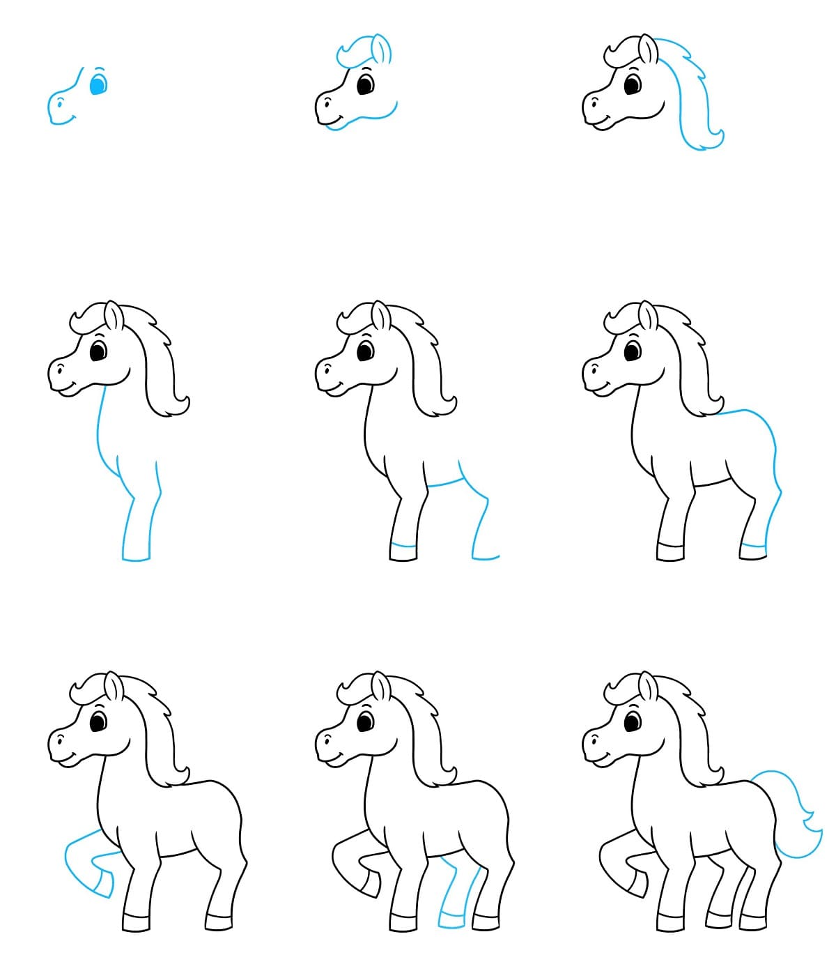 Vẽ Con Ngựa Dễ Thương