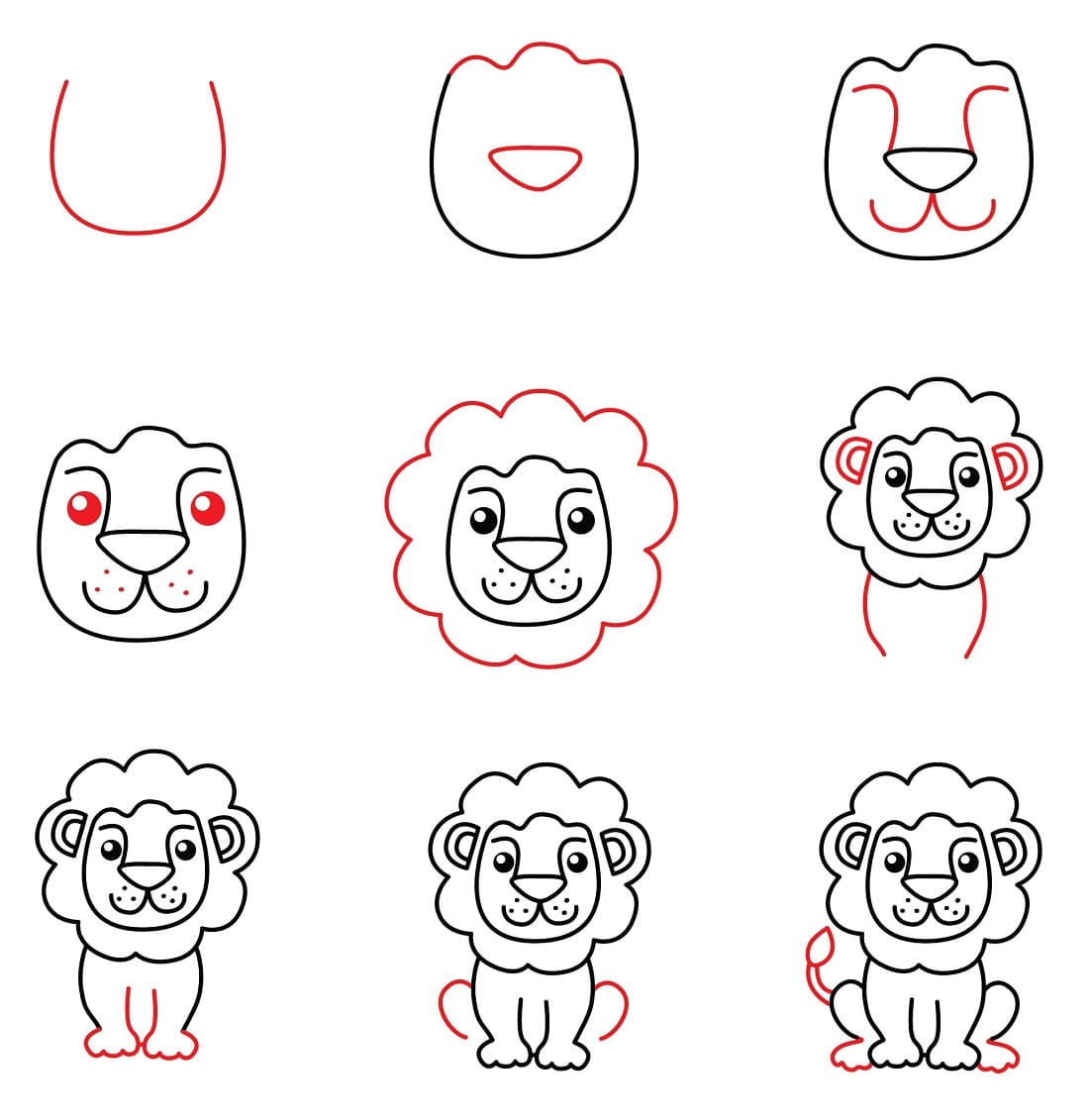 Vẽ Con Sư Tử Đáng Yêu