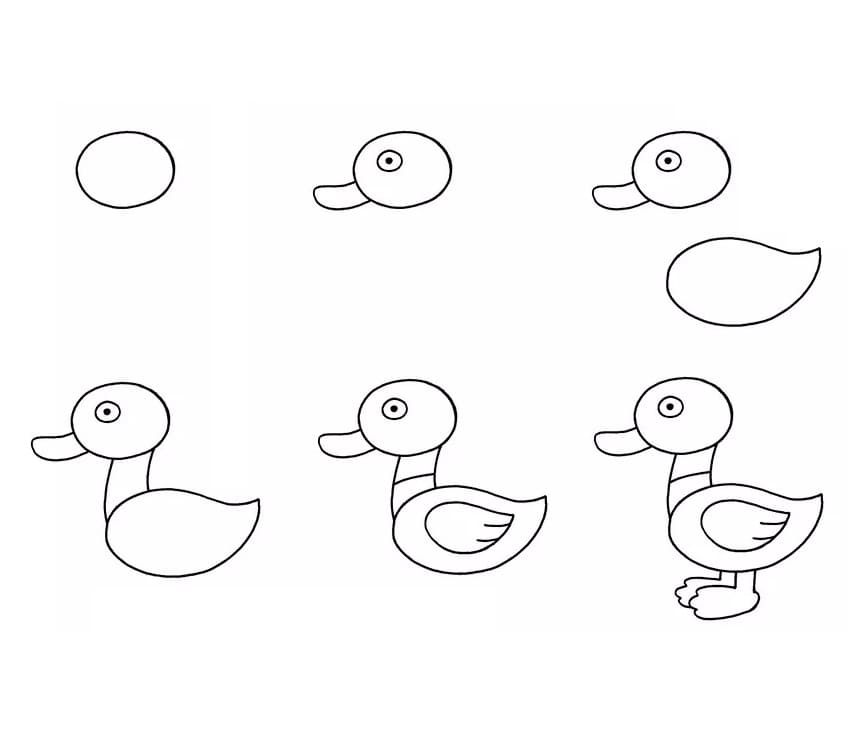 Vẽ Con Vịt Đơn Giản
