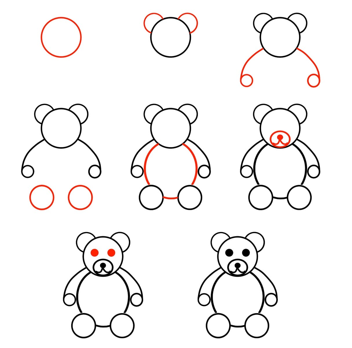 Vẽ Gấu Bông Dễ và Đơn Giản