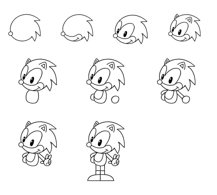 Vẽ Nhím Sonic Đáng Yêu