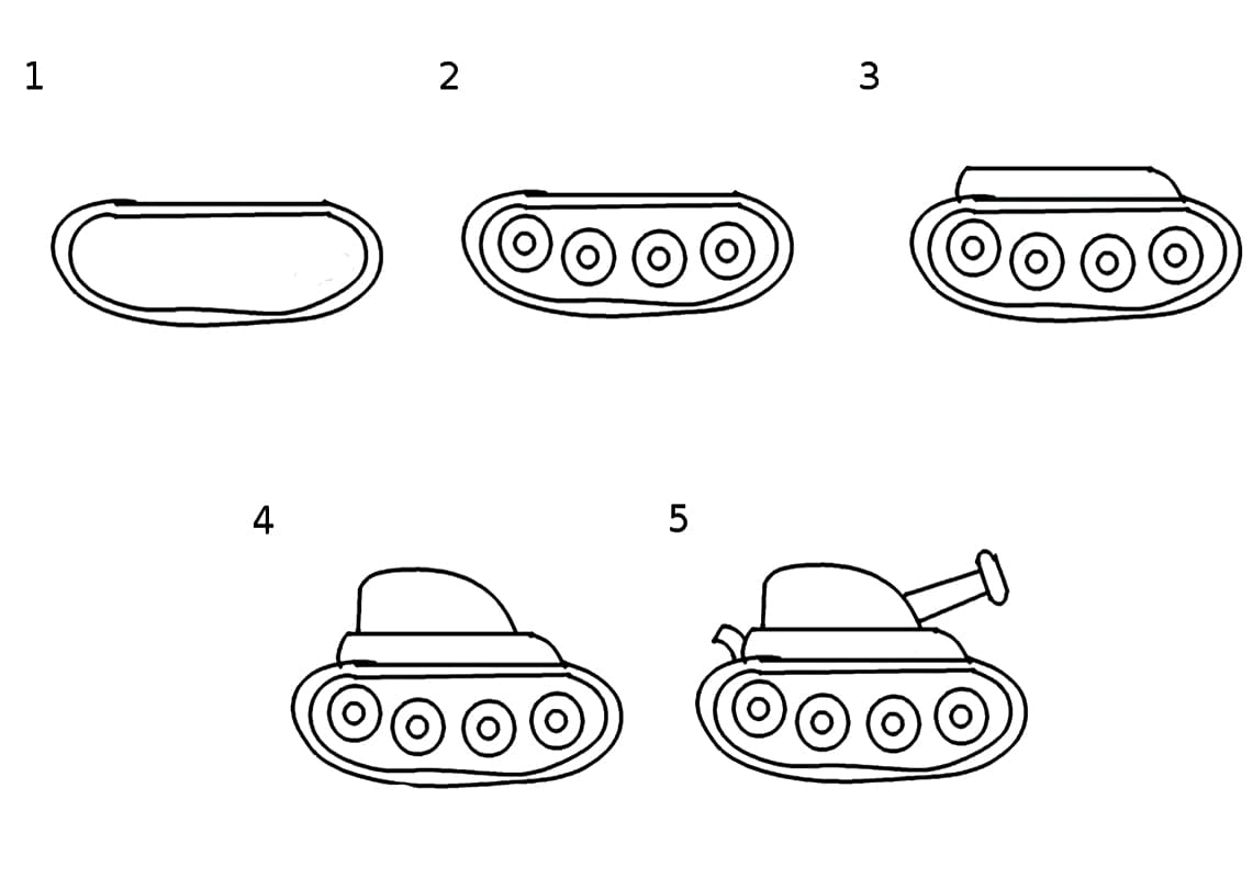 Vẽ Xe Tăng Đơn Giản và Dễ Thương