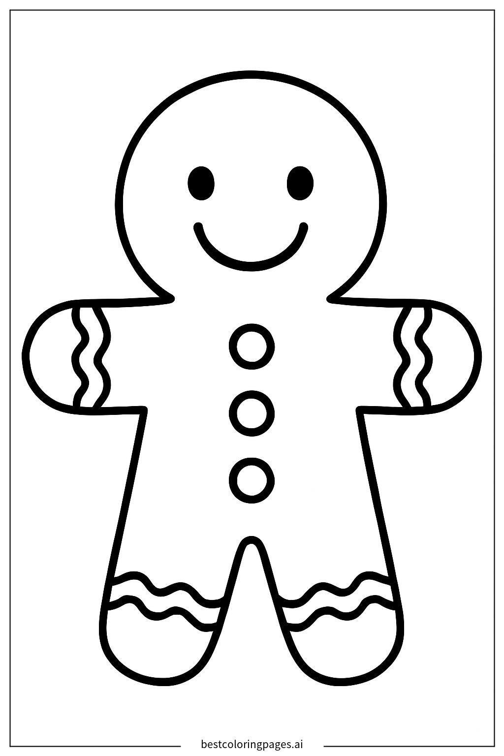 A gingerbread man with a smiling face