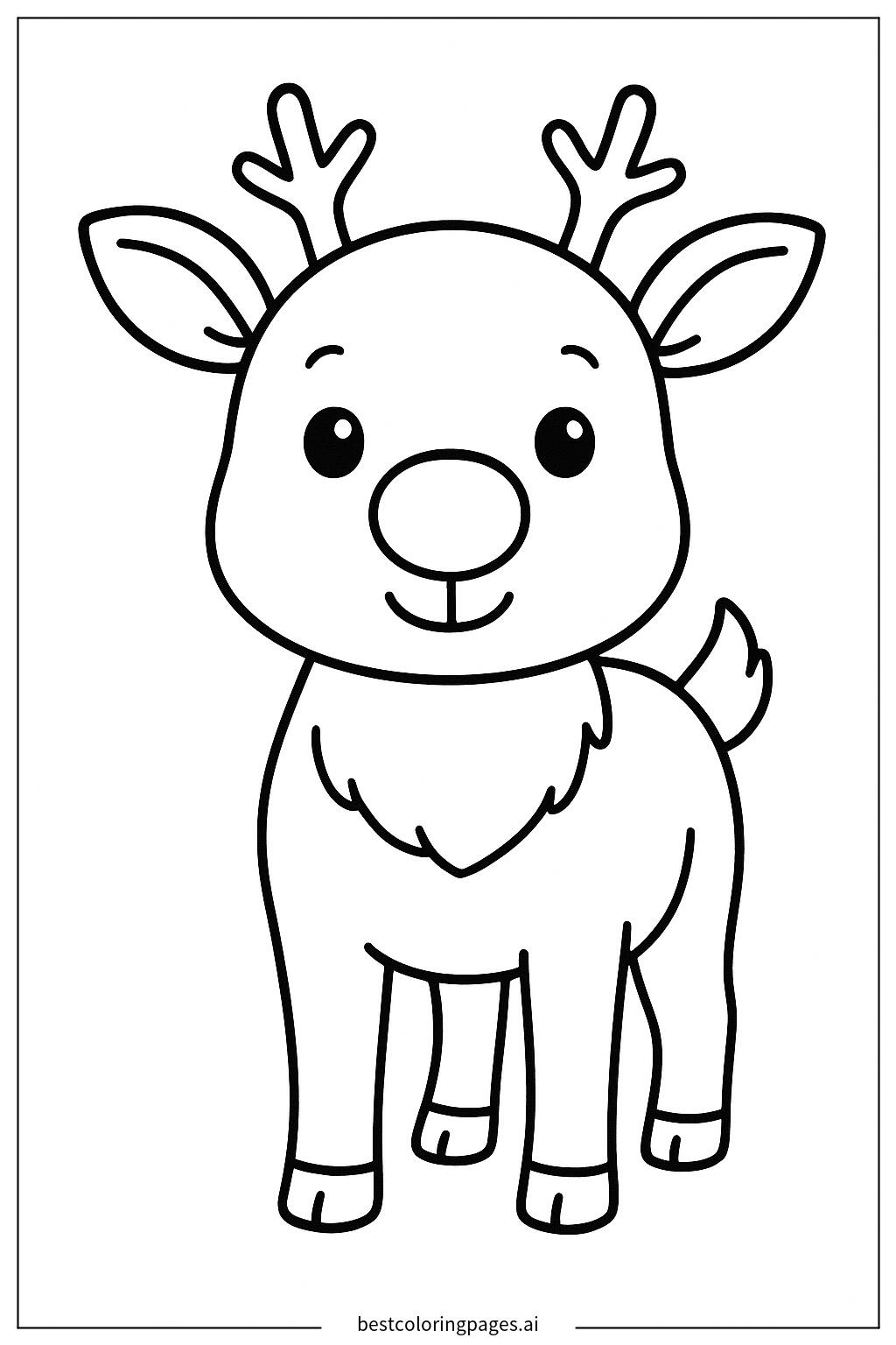 A reindeer with a red nose standing still