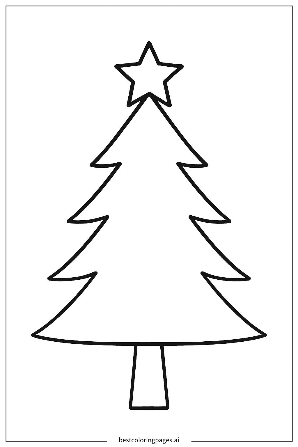A simple christmas tree with a star on top