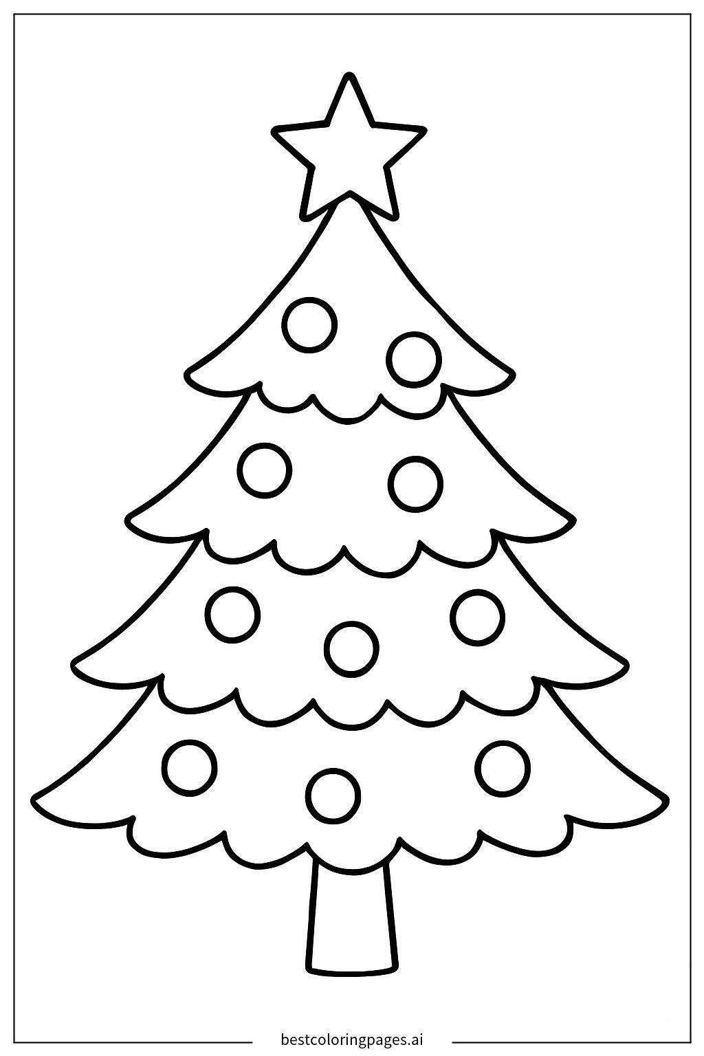 A simple christmas tree with ornaments