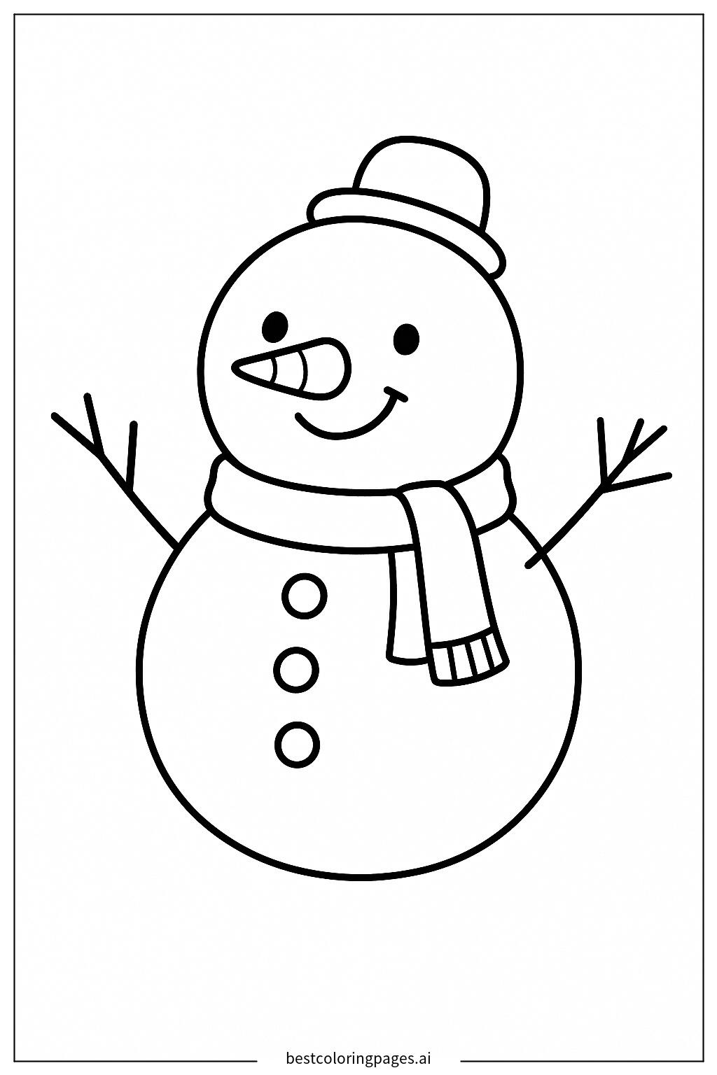 A simple snowman with a carrot nose