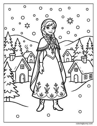 Anna Công Chúa Disney Giáng Sinh Trang Tô Màu