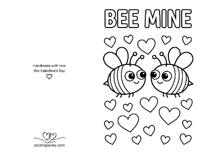 Trang Tô Màu Thiệp Ong Ngày Valentine