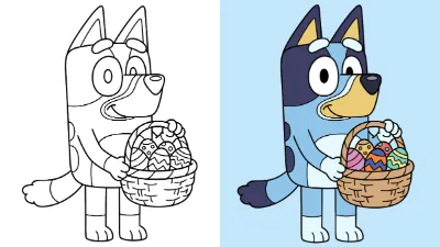 Trang Tô Màu Bluey Dịp Phục Sinh 1
