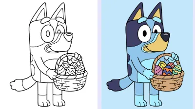 Trang Tô Màu Bluey Dịp Phục Sinh 2