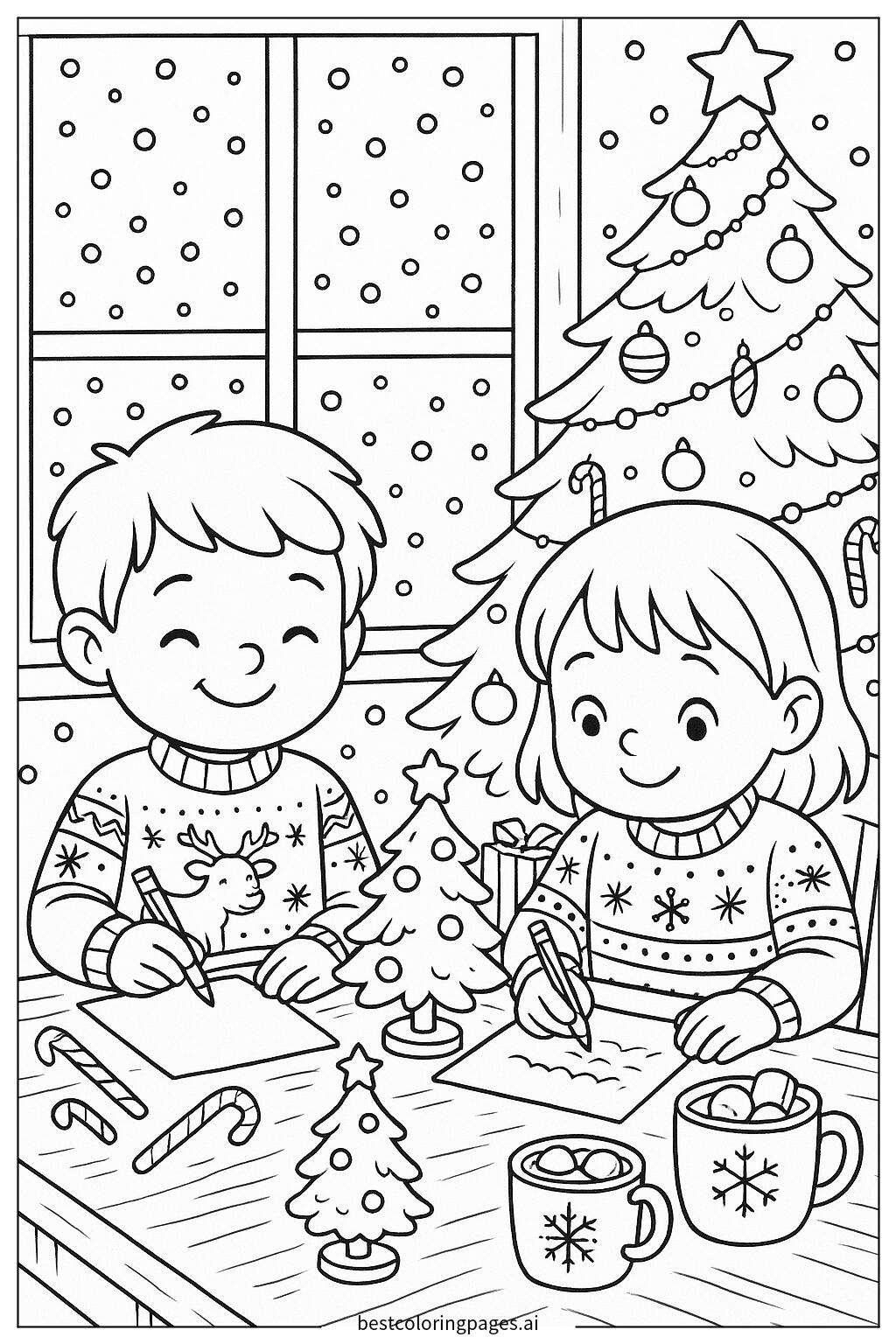 Children writing letters to santa