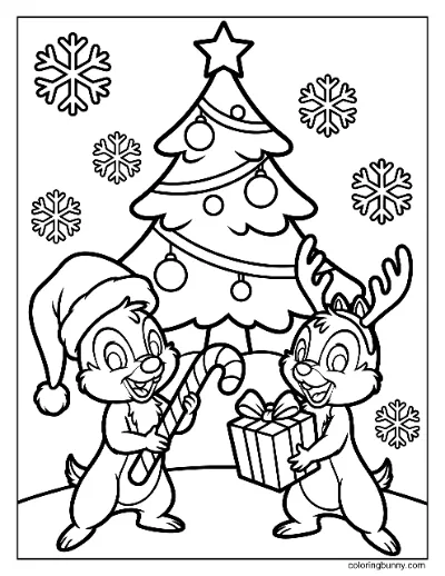 Chip 'n' Dale Trang Tô Màu Giáng Sinh Disney