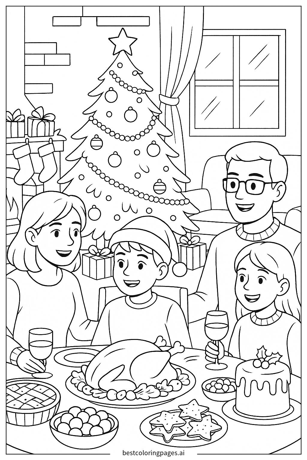 Christmas feast with family