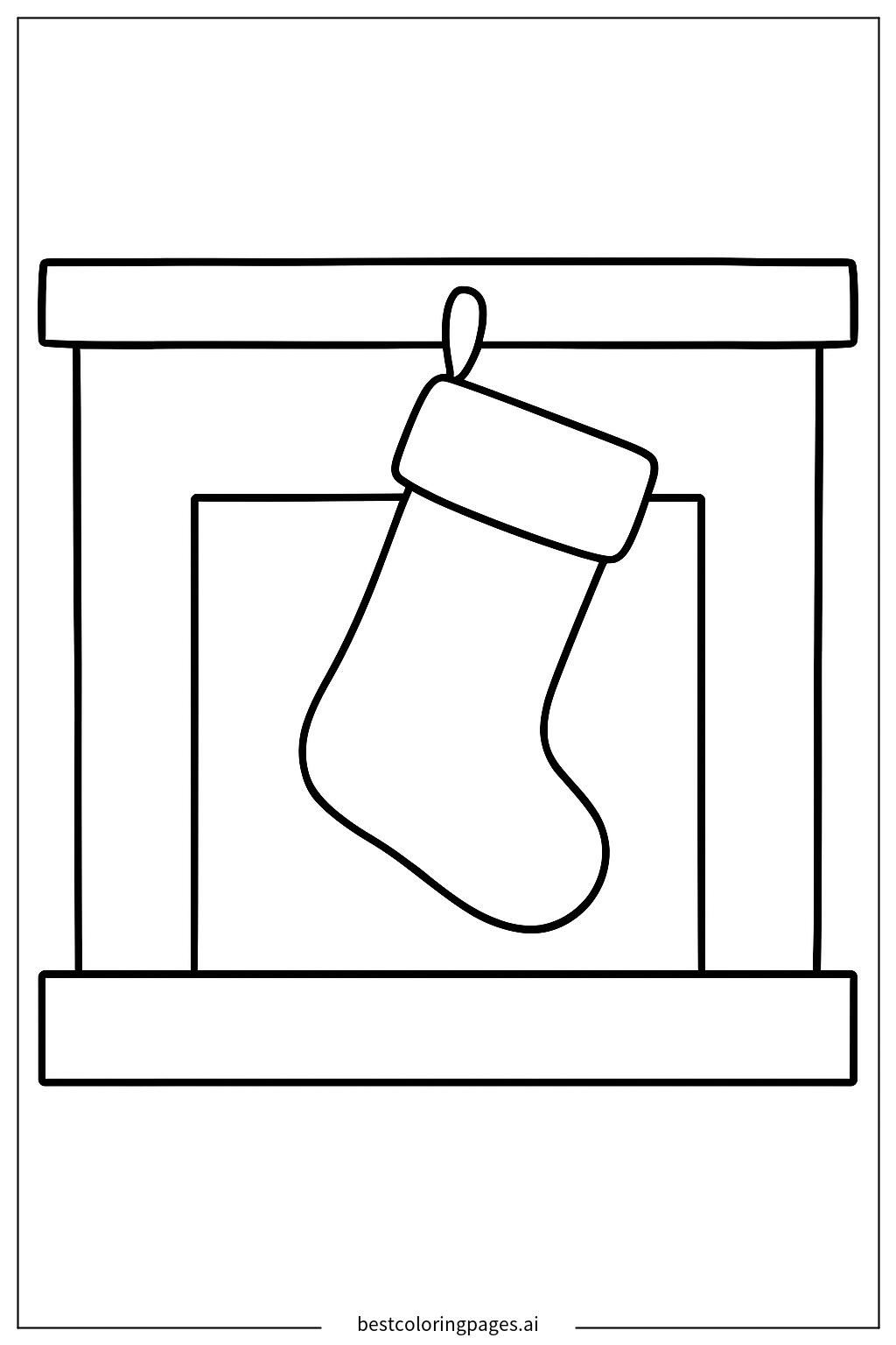 Christmas stocking hanging on a fireplace