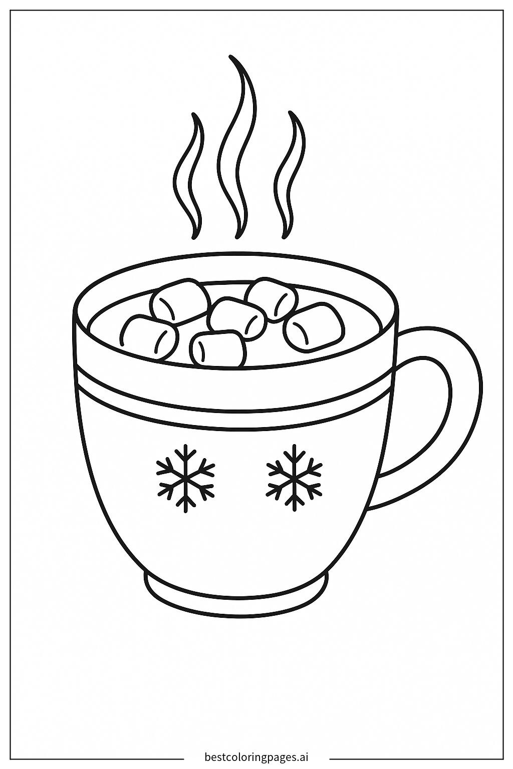 Cup of hot cocoa with marshmallows