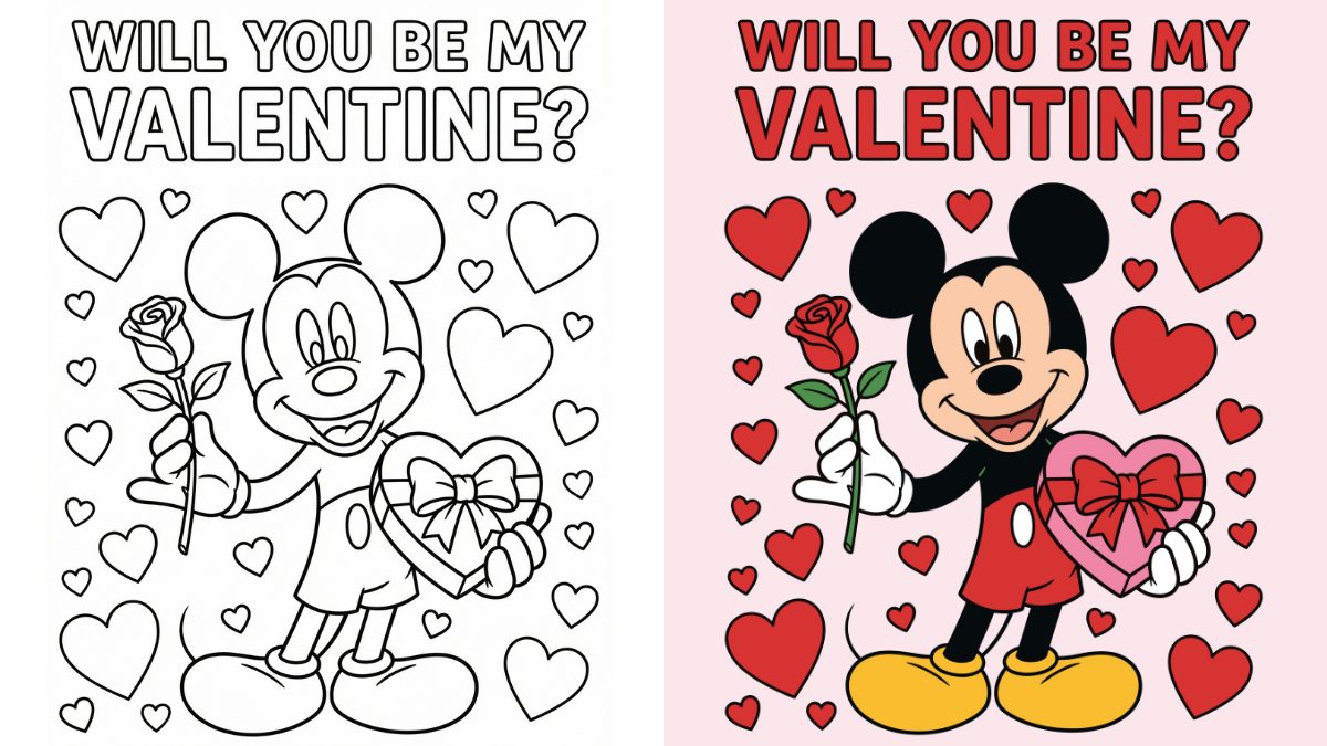 Trang Tô Màu Ngày Lễ Tình Nhân Disney