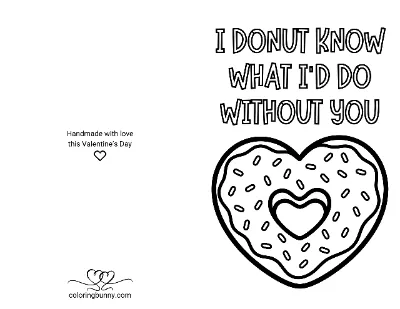 Trang Tô Màu Thiệp Bánh Rán Ngày Valentine