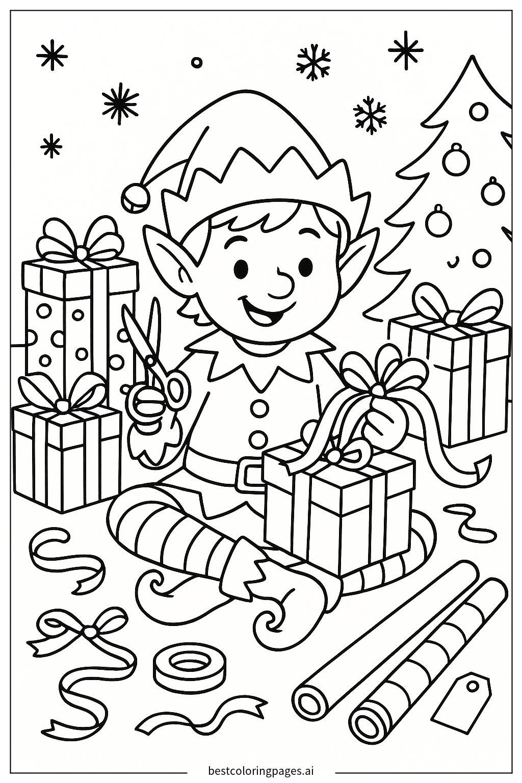 Elf wrapping presents