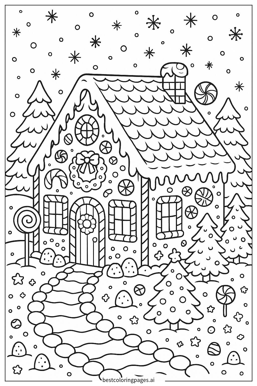 Gingerbread house with candy details
