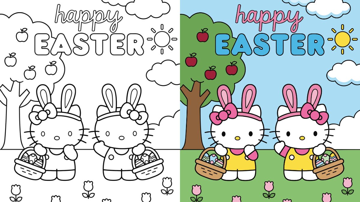 Trang Tô Màu Hello Kitty Dịp Phục Sinh