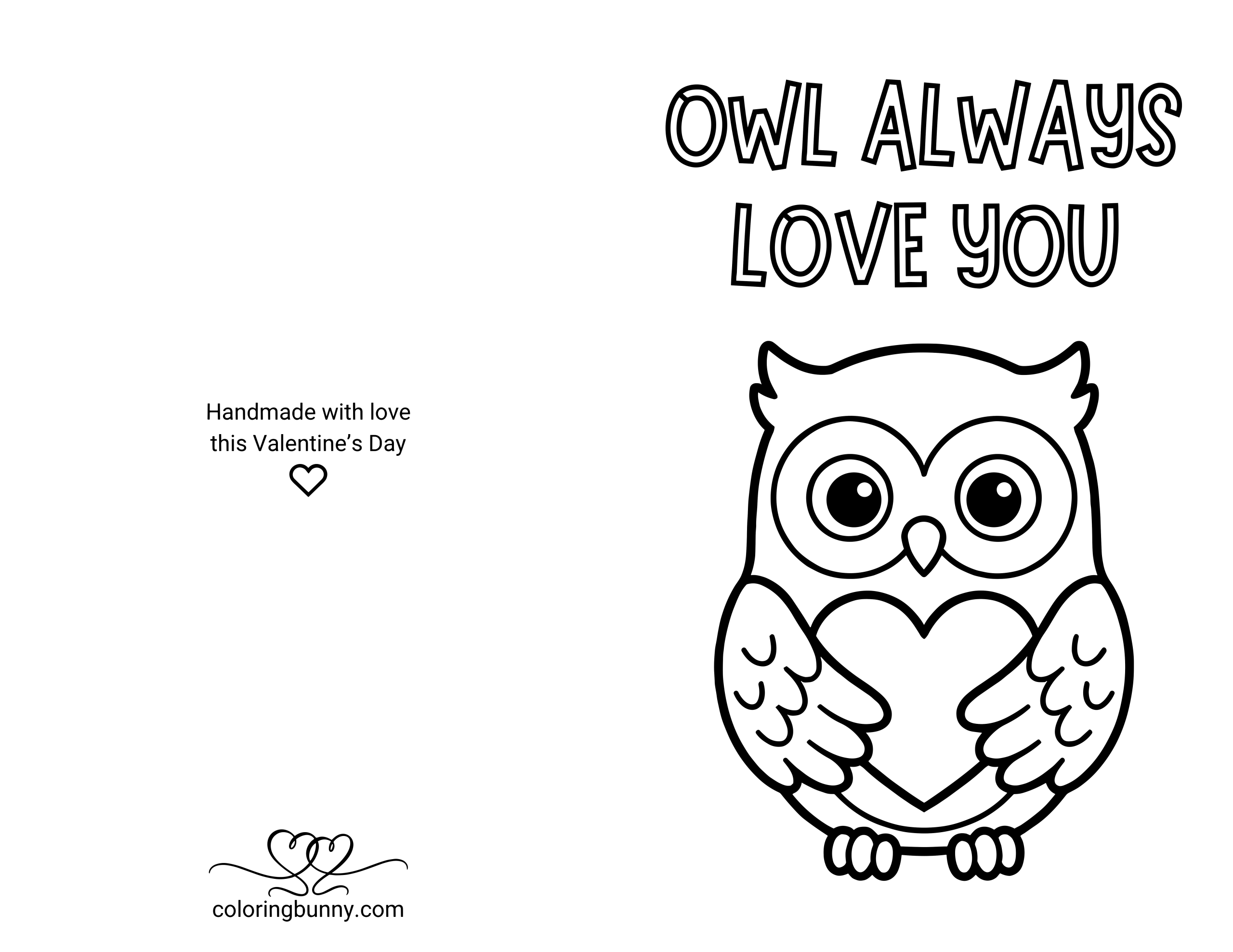 Trang Tô Màu Thiệp Cú Ngày Valentine