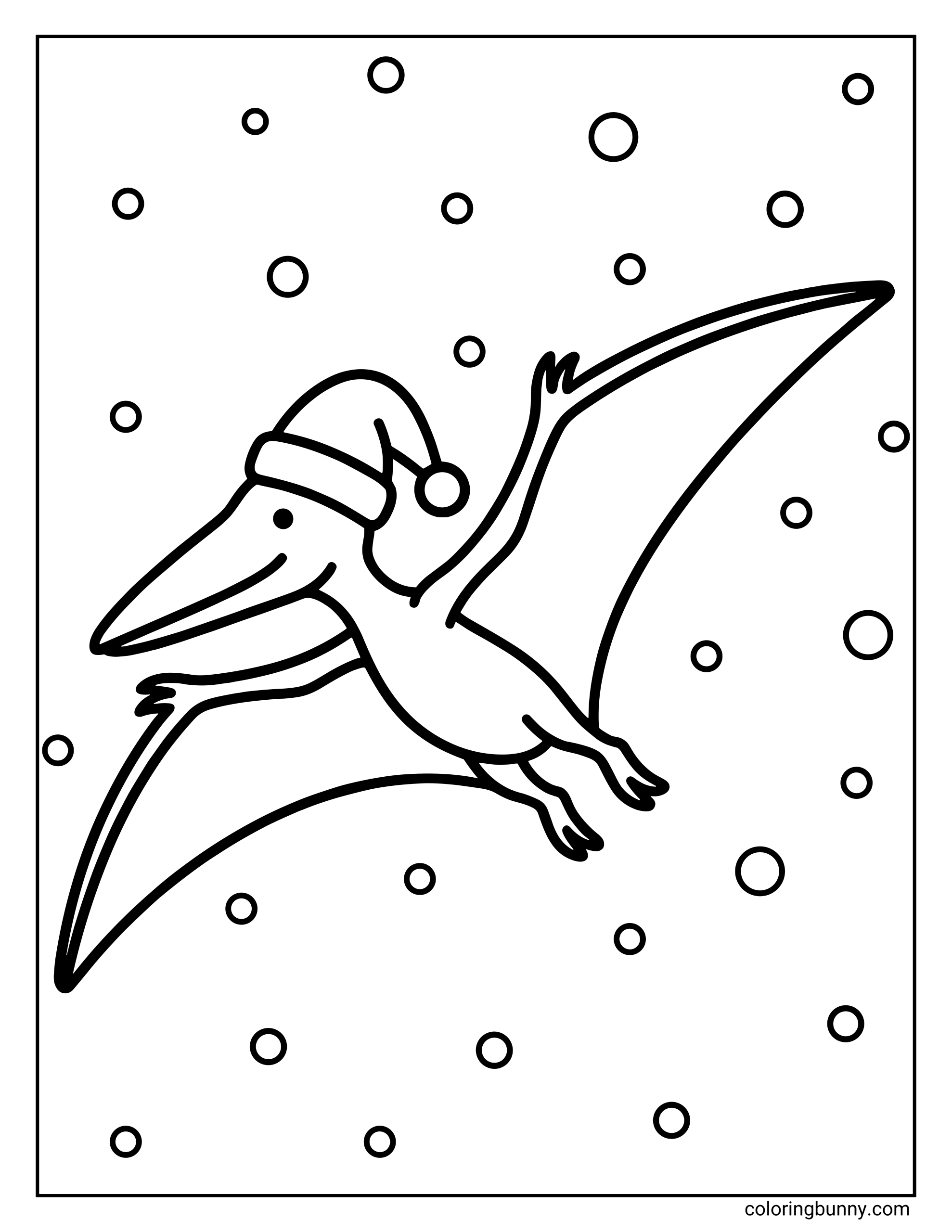 Trang Tô Màu Khủng Long Pterodactyl Giáng Sinh