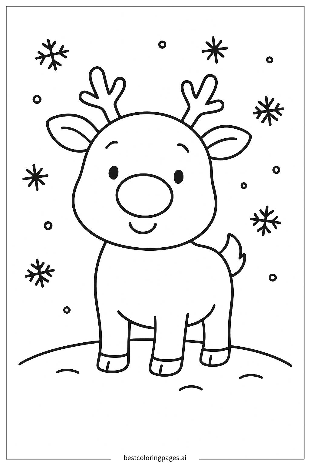 Reindeer standing in the snow