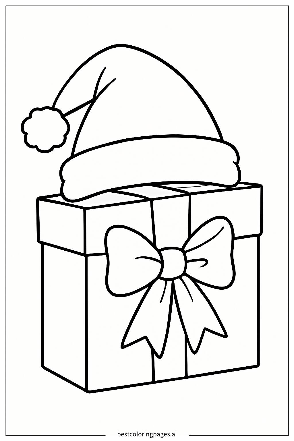Santa hat on a present box