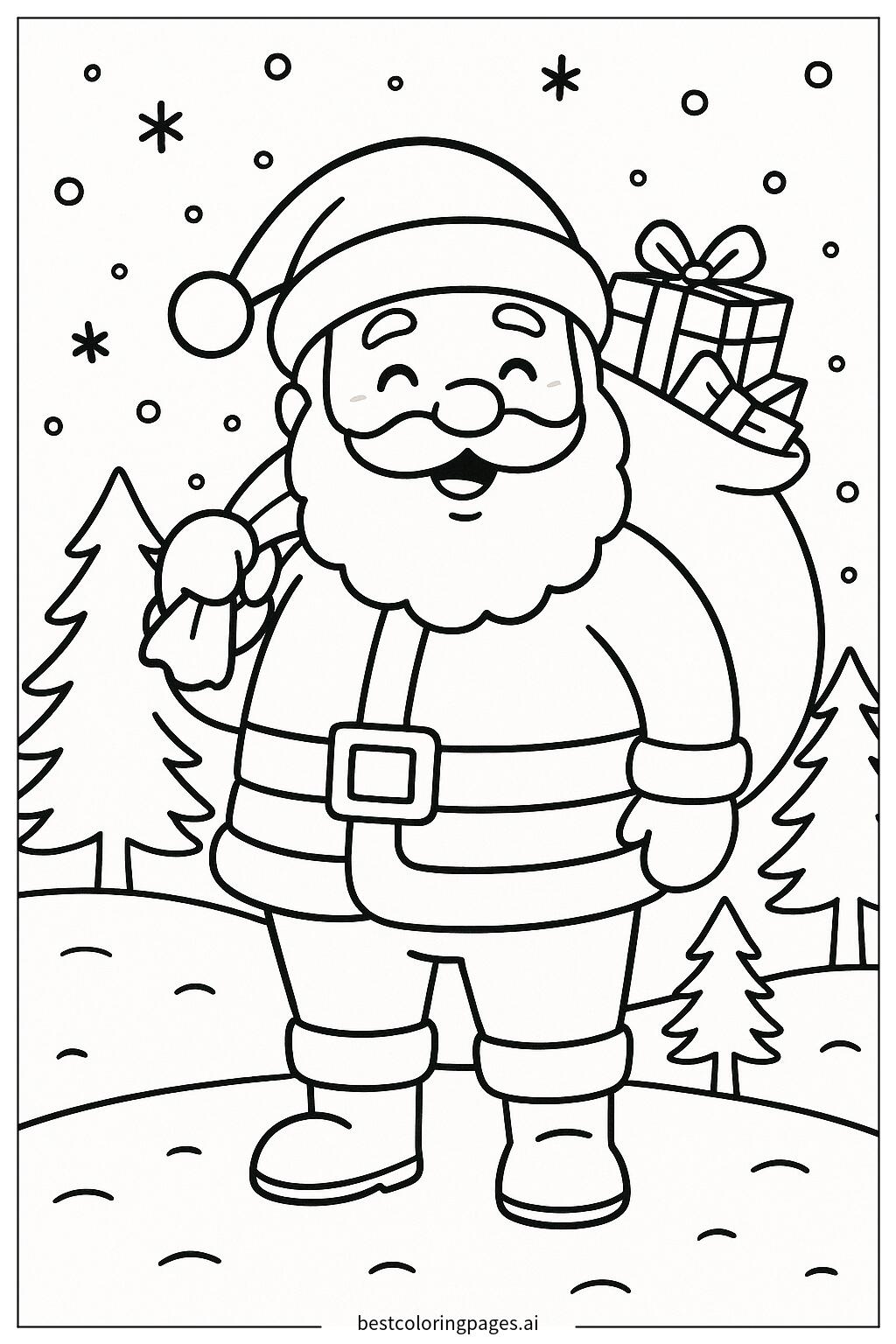 Santa holding a big gift bag