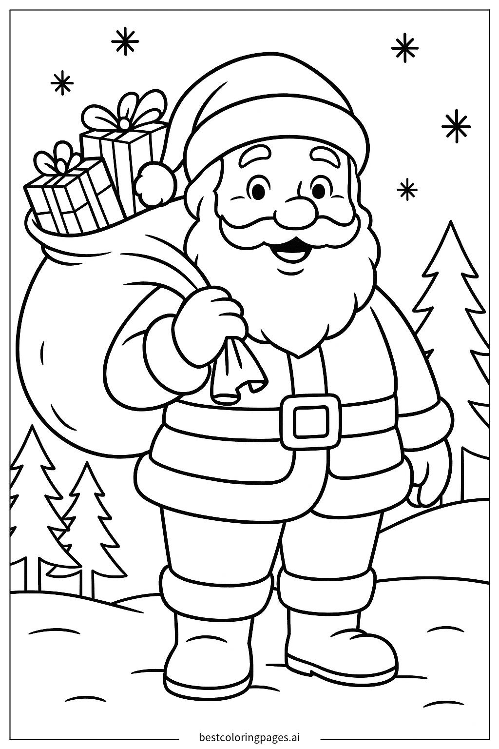 Santa with a bag of gifts