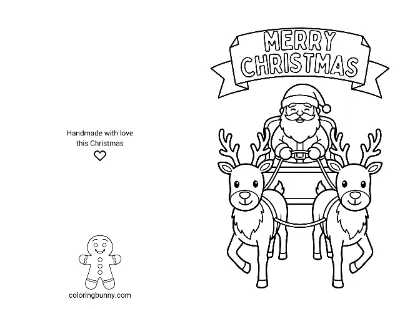 Trang Tô Màu Thiệp Giáng Sinh Xe Trượt Của Ông Già Noel