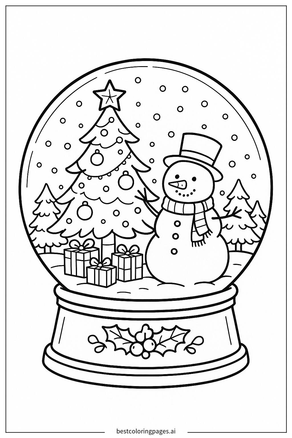 Snow globe with christmas scene