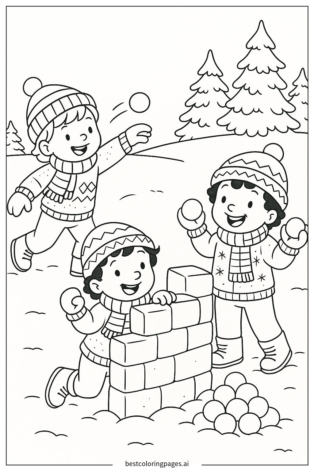 Snowball fight with friends
