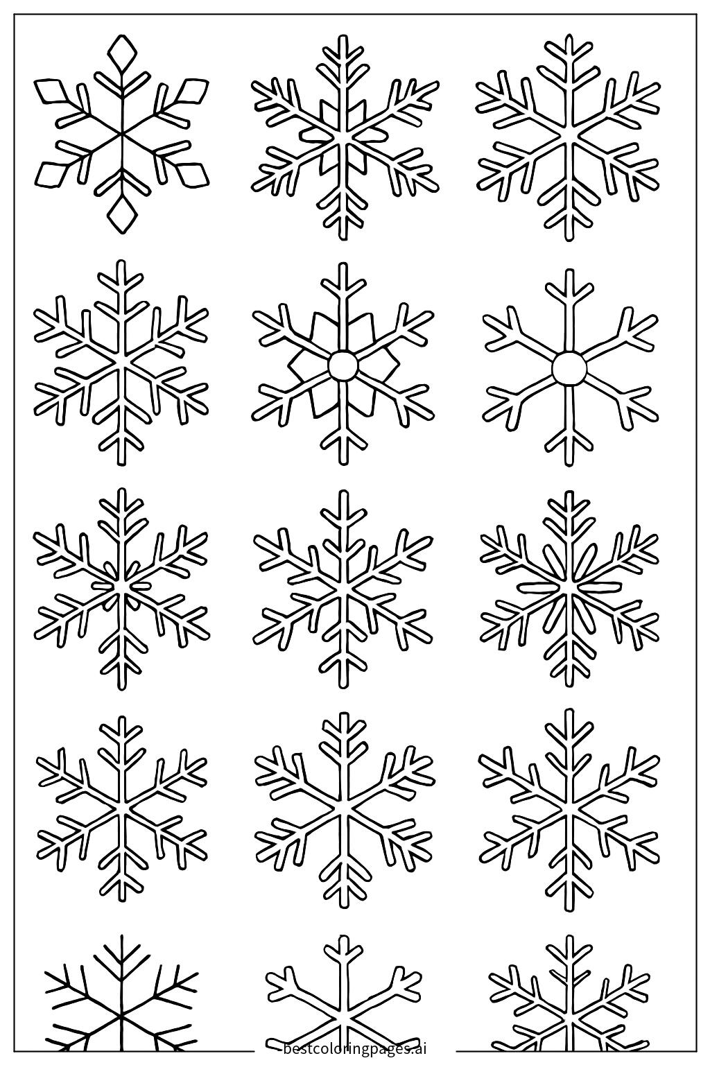 Snowflakes of different patterns