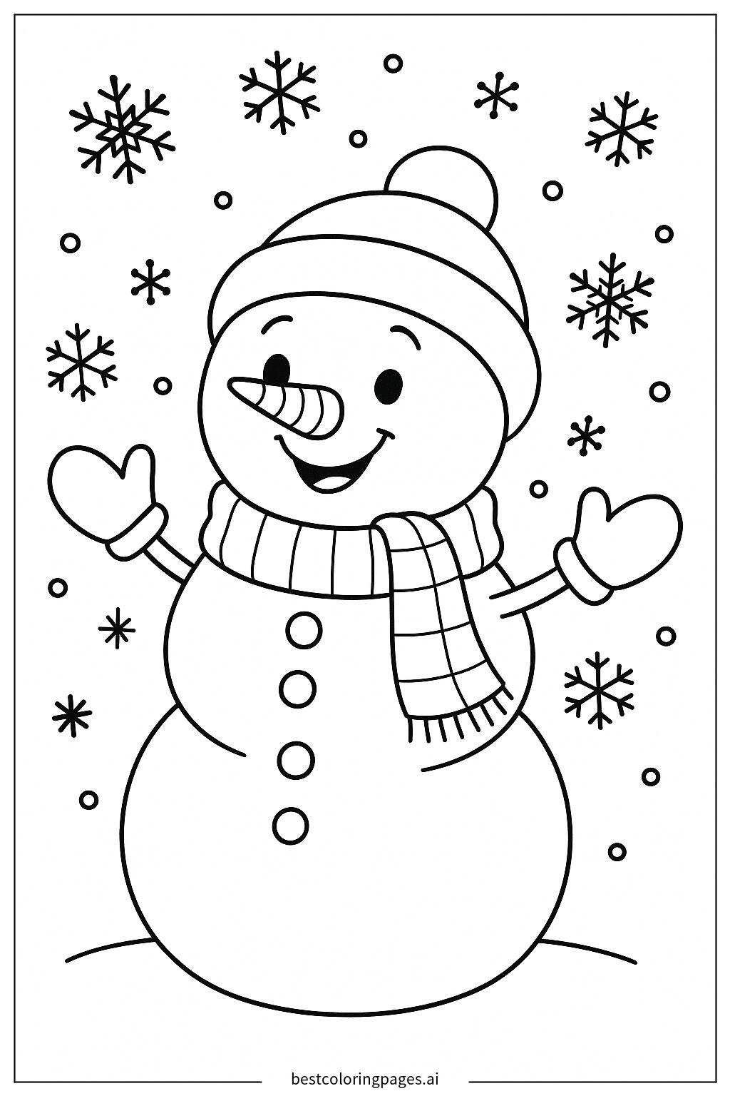 Snowman with hat and scarf