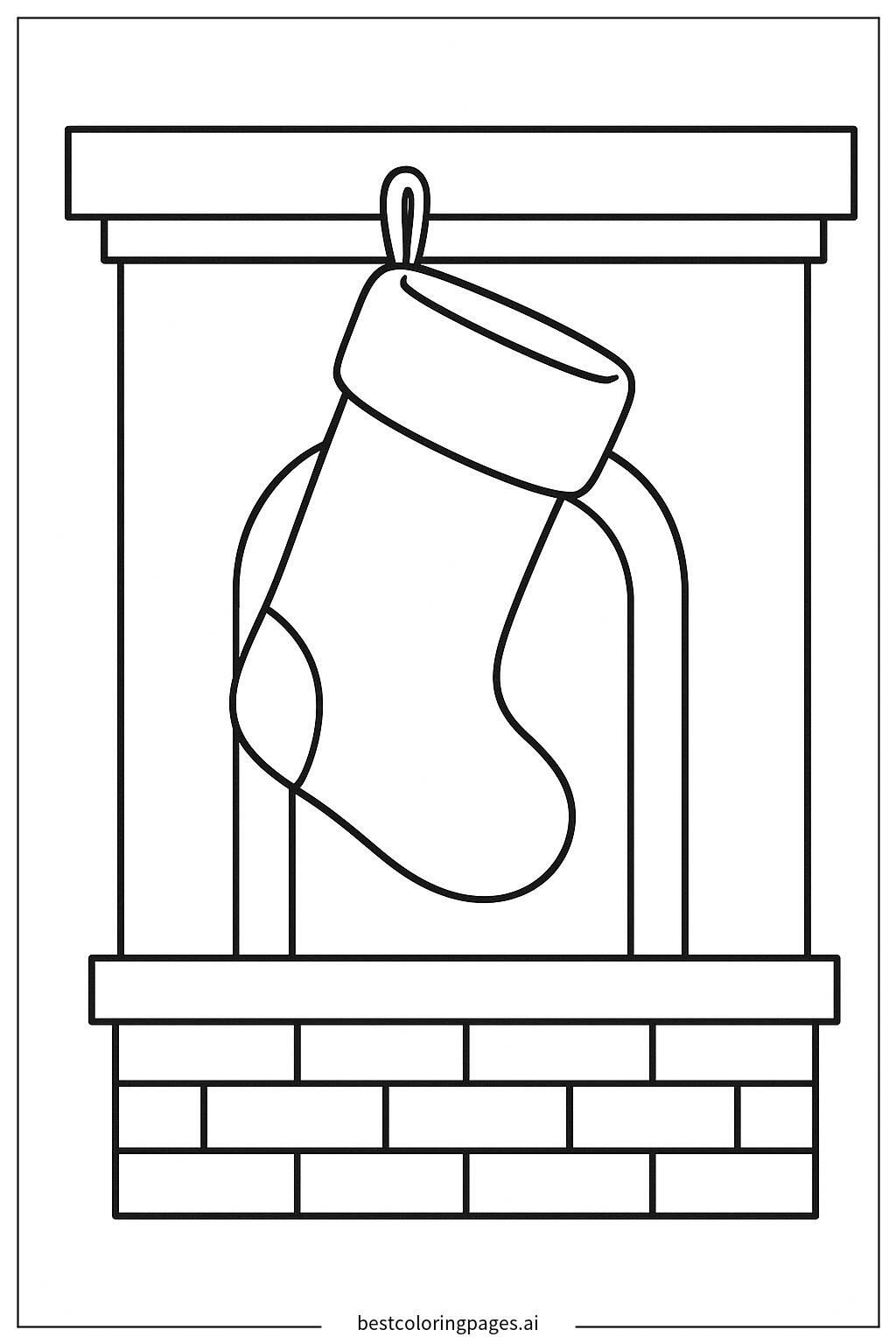 Stocking hanging by the fireplace