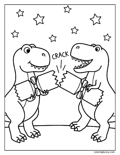 Trang Tô Màu Bánh Giáng Sinh T-Rex