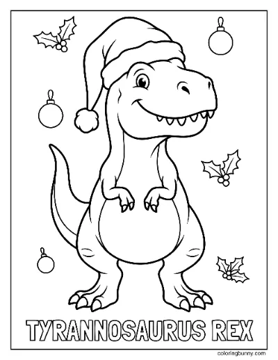 Trang Tô Màu Giáng Sinh Khủng Long T-Rex