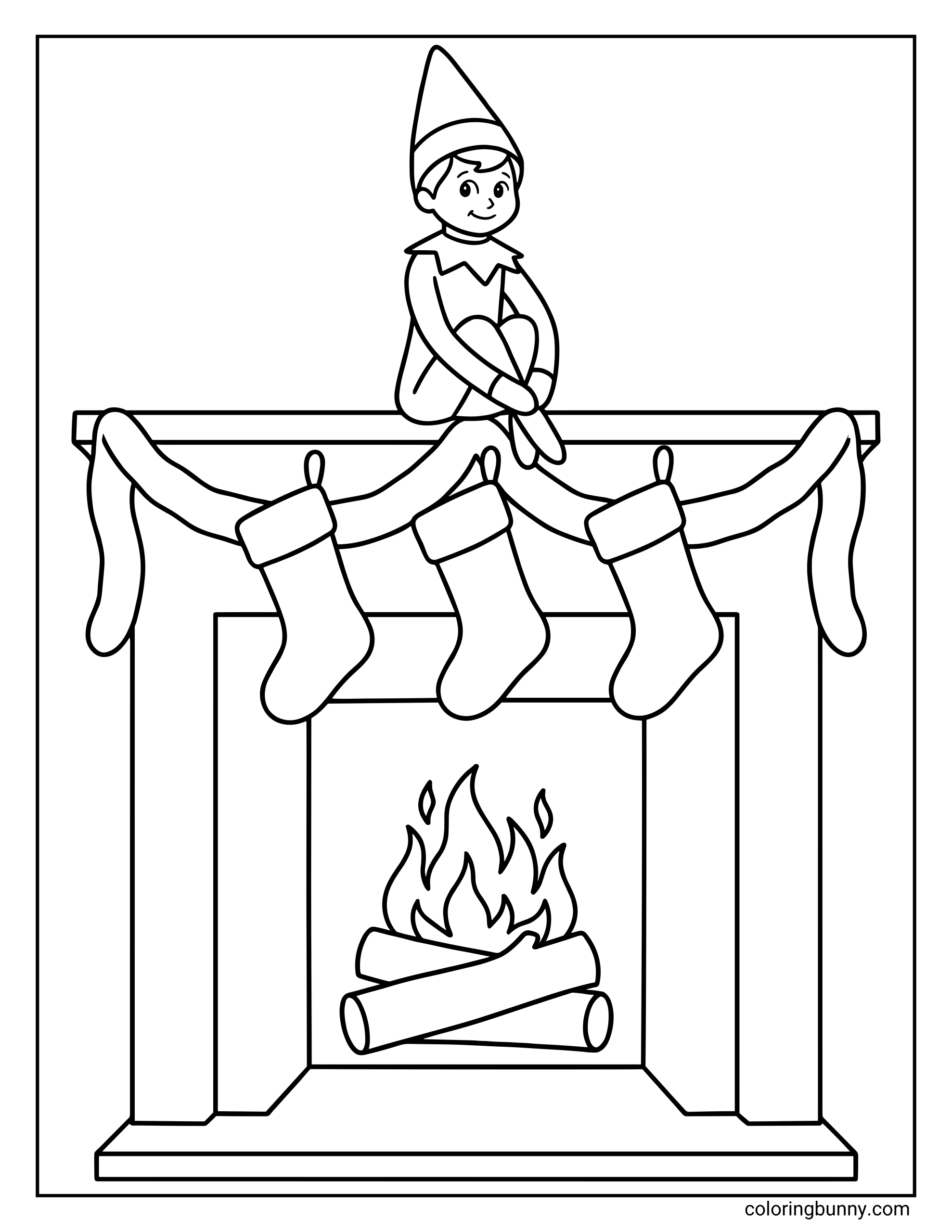 Trang Tô Màu Chú Lùn Trên Kệ Trên Lò Sưởi Với Tất Giáng Sinh