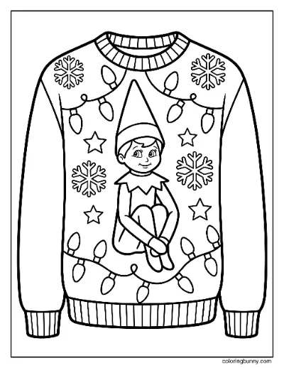 Trang Tô Màu Chú Lùn Trên Kệ Áo Len Giáng Sinh