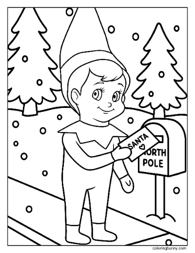 Trang Tô Màu Chú Lùn Trên Kệ Gửi Thư Cho Ông Già Noel