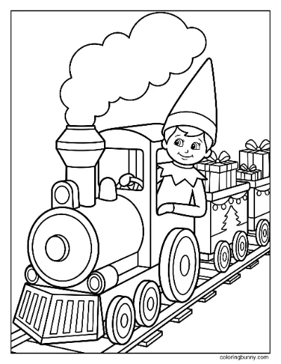 Trang Tô Màu Chú Lùn Trên Kệ Lái Tàu Giáng Sinh