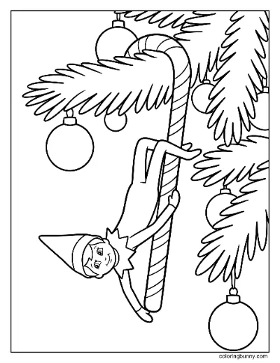 Trang Tô Màu Chú Lùn Trên Kệ Bám Vào Cây Kẹo Mía