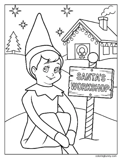 Trang Tô Màu Chú Lùn Trên Kệ Ngoài Xưởng Của Ông Già Noel