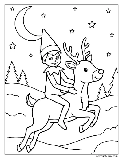 Trang Tô Màu Chú Lùn Trên Kệ Cưỡi Tuần Lộc