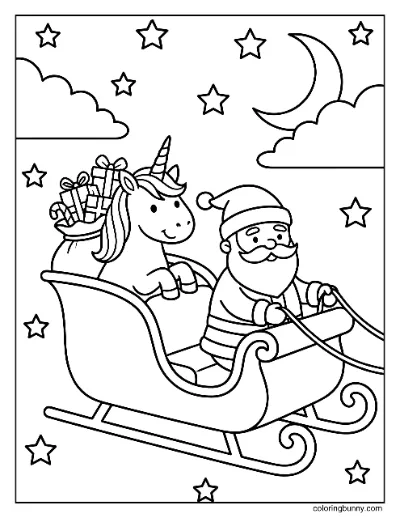 Kỳ Lân Trên Xe Trượt Của Ông Già Noel