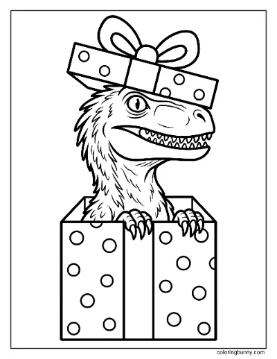 Trang Tô Màu Velociraptor Xuất Hiện Từ Quà Giáng Sinh