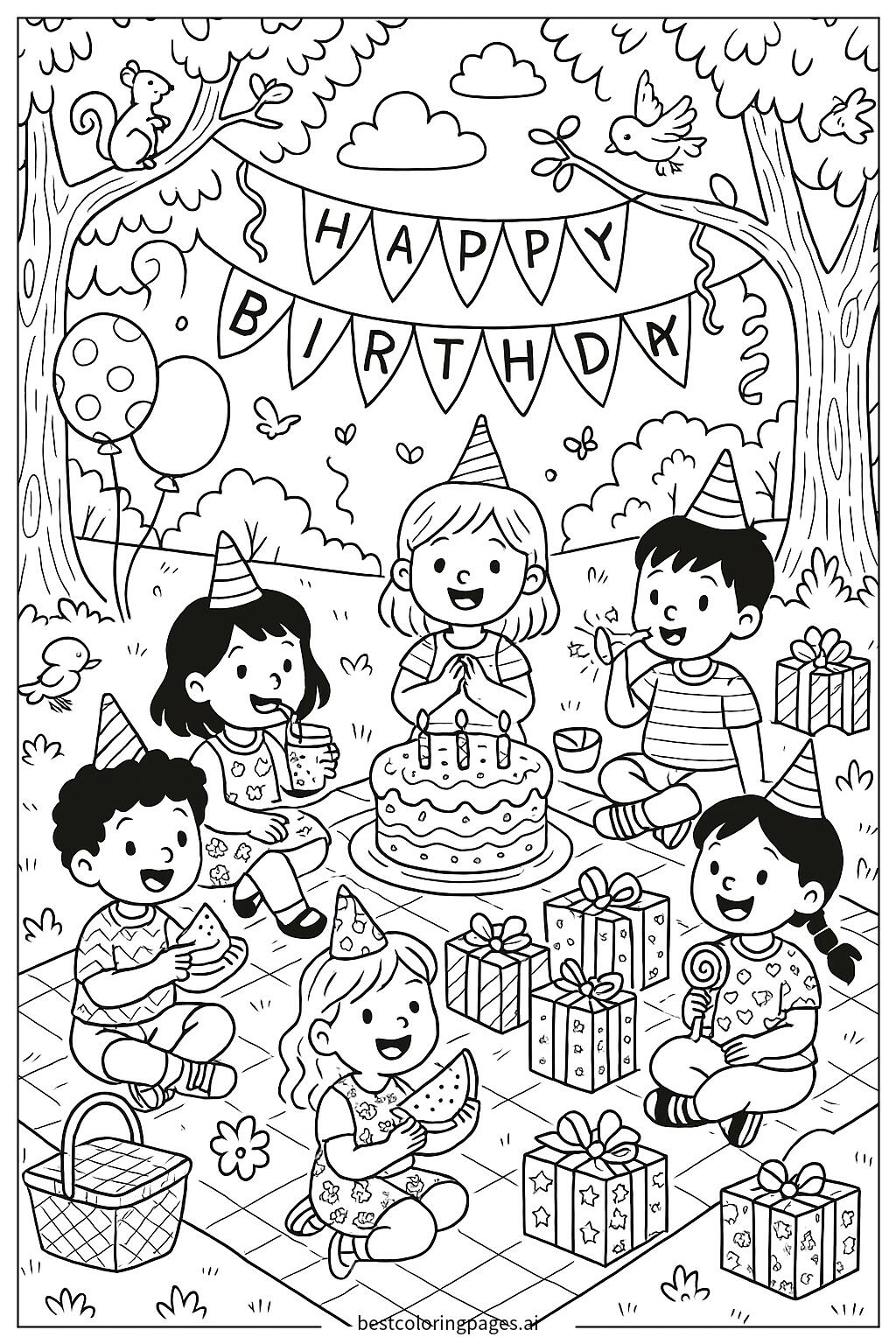 A festive outdoor birthday picnic
