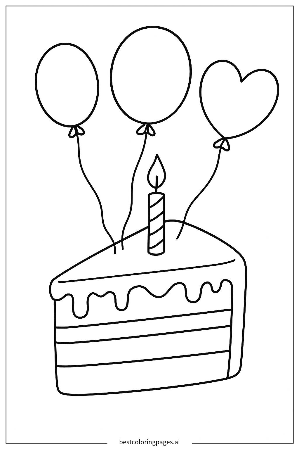 Balloon and cake outline
